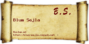 Blum Sejla névjegykártya